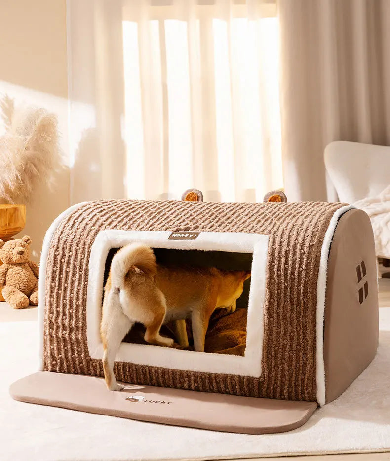 Cozy Winter Dog Kennel - Detachable and Washable Bed Tent for Medium to Large Dogs