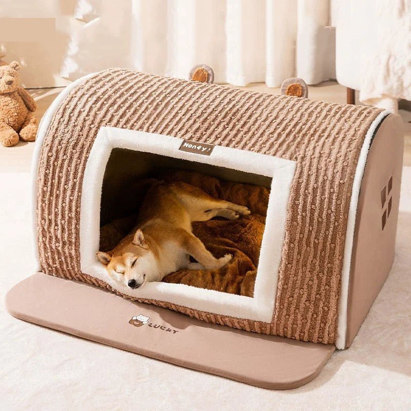 Cozy Winter Dog Kennel - Detachable and Washable Bed Tent for Medium to Large Dogs