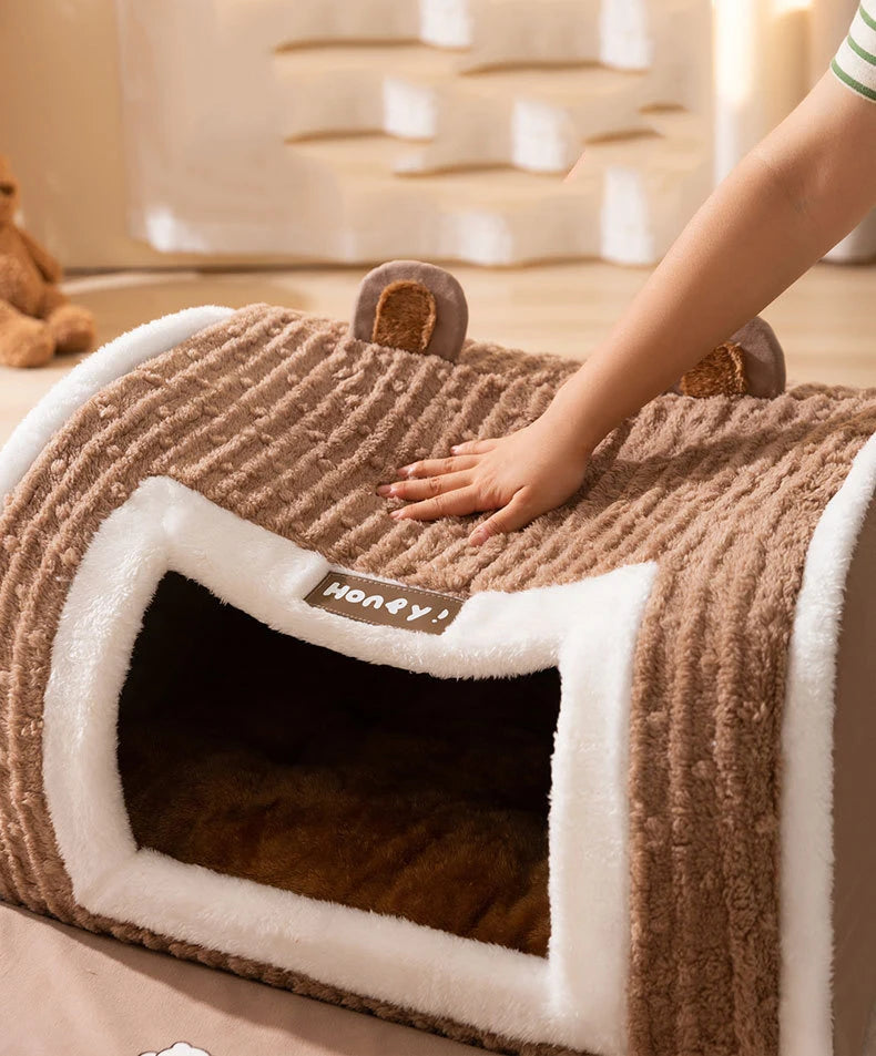 Cozy Winter Dog Kennel - Detachable and Washable Bed Tent for Medium to Large Dogs